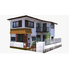 3D Japanese Yellow House
